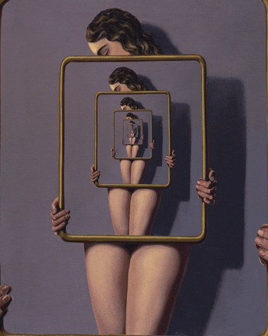 A Woman's Reflection Loop GIF