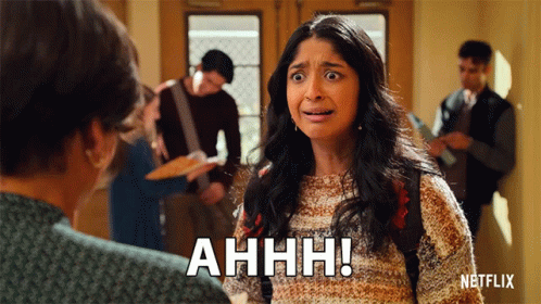 A Woman Says Ahhh In Front Of A Netflix Ad GIF