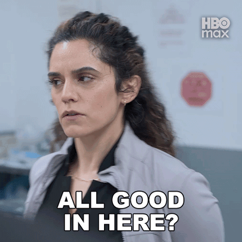 A Woman Says All Good In Here In A Hbo Max Ad GIF