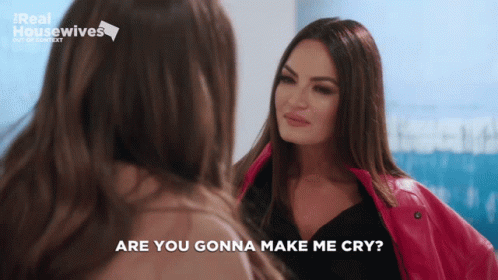 A Woman Says Are You Gonna Make Me Cry While Looking At Herself GIF