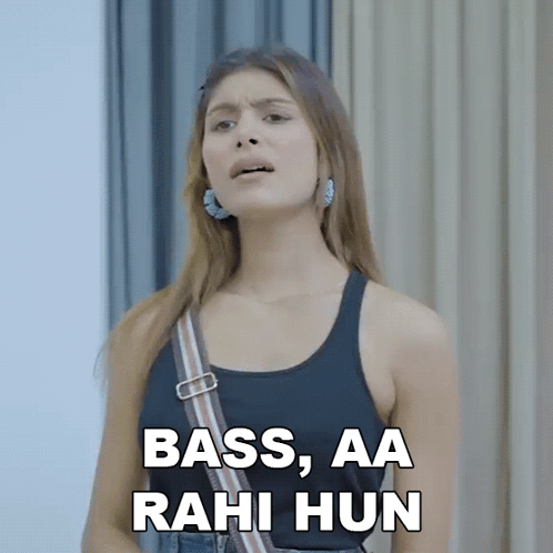 A Woman Says Bass Aa Rahi Hun In A Black Tank Top GIF