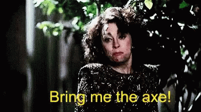 A Woman Says Bring Me The Axe In A Pixelated Image GIF
