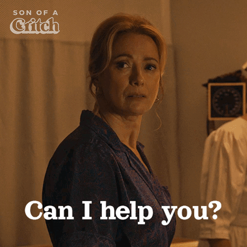 Woman Asking Can I Help You In Critic Ad GIF