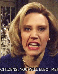 A Woman Says Citizens You Will Elect Me While Making A Funny Face GIF