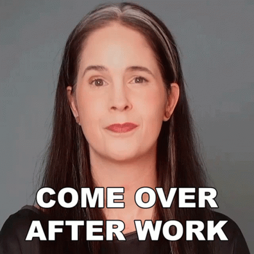 Woman Saying Come Over After Work GIF