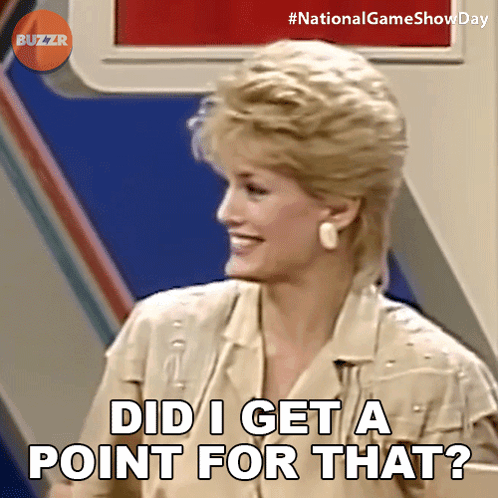 A Woman Says " Did I Get A Point For That " On A National Game Show GIF