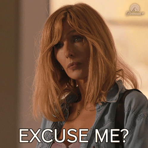 A Woman Says Excuse Me In A Paramount Advertisement GIF