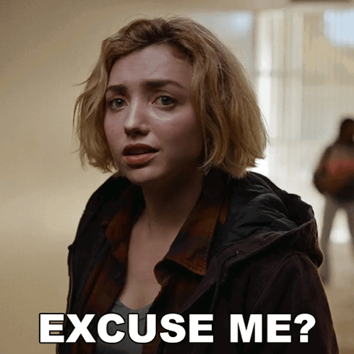 A Woman Says Excuse Me In Front Of Her GIF
