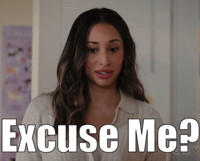 A Woman Says Excuse Me While Looking At Something GIF