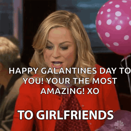 A Woman Says Happy Galantines Day To You GIF