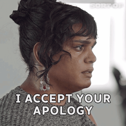 Woman Saying I Accept Your Apology GIF