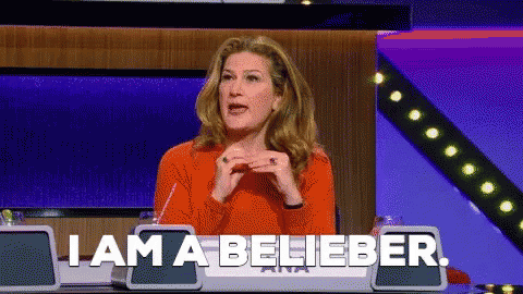 A Woman Says I Am A Belieber On A Television Show GIF