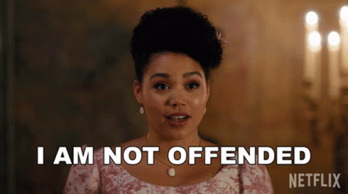 A Woman Says I Am Not Offended In A Netflix Ad GIF
