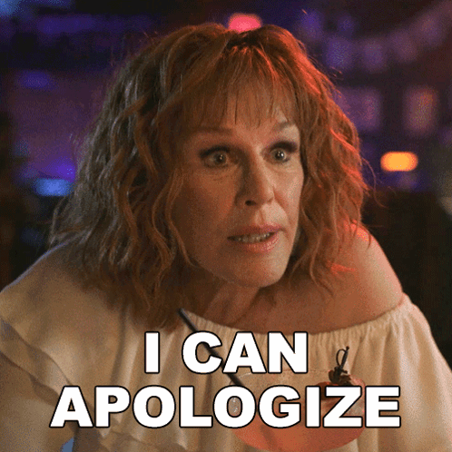 a woman says i can apologize in front of her face