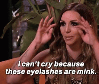 A Woman Says I Can 'T Cry Because These Eyelashes Are Mink . GIF