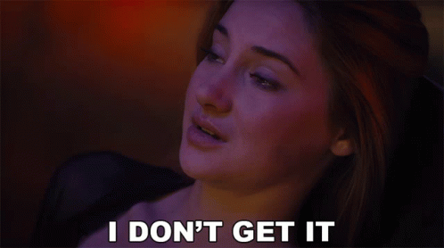 A Woman Says " I Don 'T Get It " While Looking Down GIF