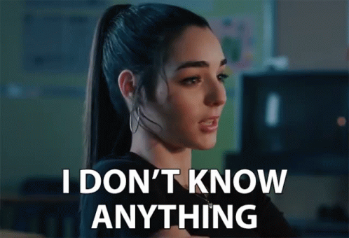 A Woman Says " I Don 'T Know Anything " In Front Of A Computer GIF