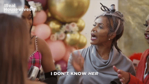 A Woman Says I Don 'T Know Her While Talking To Another Woman GIF