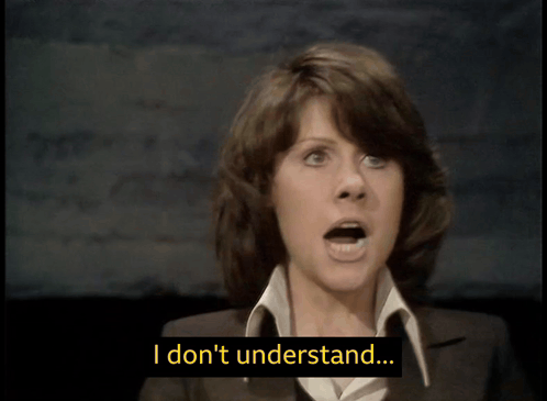 A Woman Says I Don 'T Understand In A Subtitle GIF