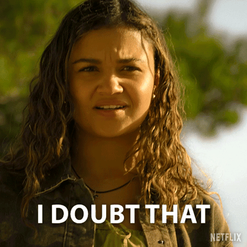 a woman says i doubt that with a netflix logo behind her