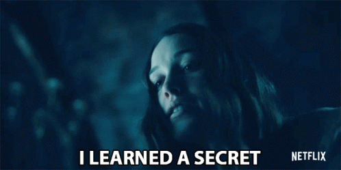 A Woman Says I Learned A Secret In Front Of A Netflix Logo GIF