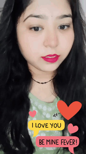 A Woman Says I Love You Be Mine Fever In A Speech Bubble GIF
