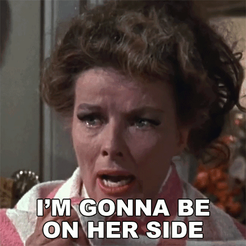 A Woman Says I 'M Gonna Be On Her Side While Holding A Napkin GIF