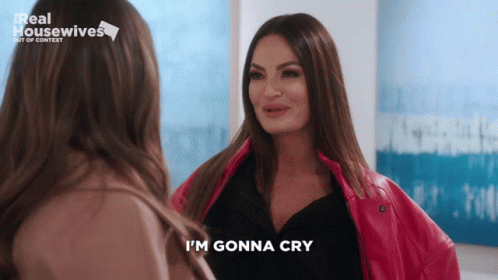 A Woman Says I 'M Gonna Cry In Front Of A Real Housewives Logo GIF