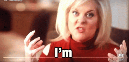 A Woman Says I 'M In A Red Sweater GIF