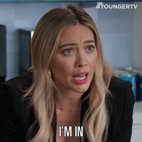 A Woman Says I 'M In In A Younger Tv Ad GIF