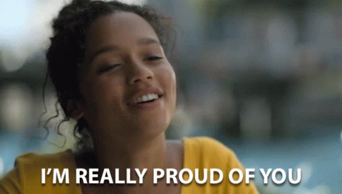 A Woman Says I 'M Really Proud Of You While Smiling GIF