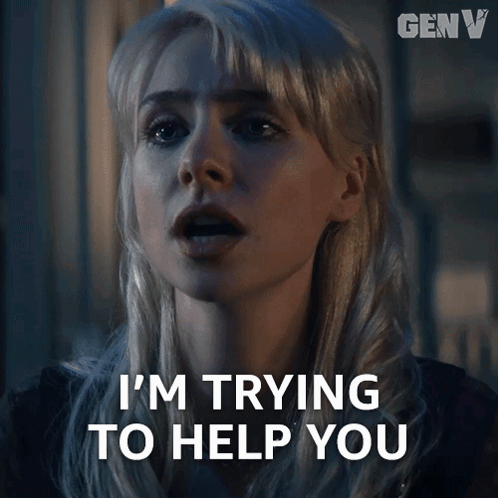 A Woman Says I 'M Trying To Help You With Her Mouth Wide Open GIF
