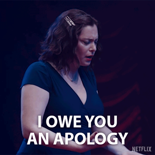 Woman Saying I Owe You An Apology In Netflix Ad GIF