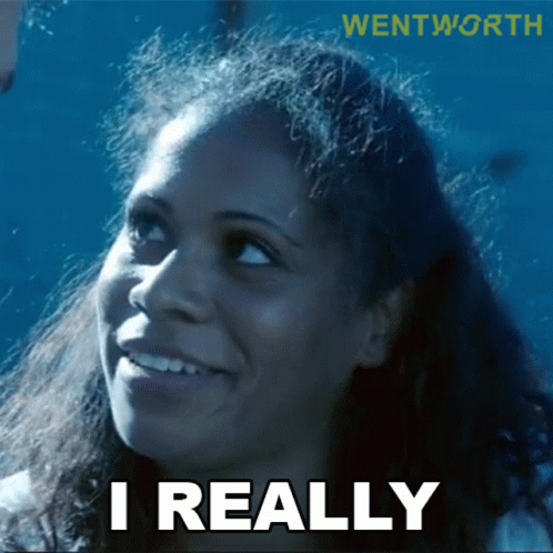A Woman Says I Really In Front Of A Wentworth Ad GIF