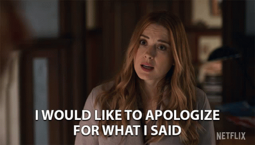 Woman Saying I Would Like To Apologize In Netflix Ad GIF