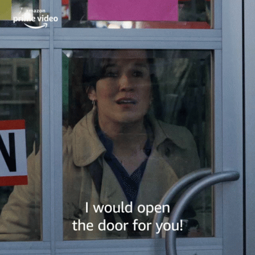 Woman Looking Out Window Says I Would Open The Door For You GIF