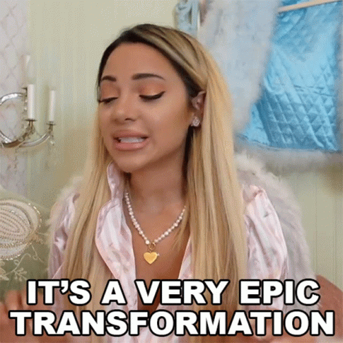 A Woman Says It 'S A Very Epic Transformation While Wearing Angel Wings GIF