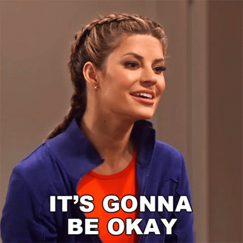 A Woman Says It 'S Gonna Be Okay In A Blue Jacket GIF