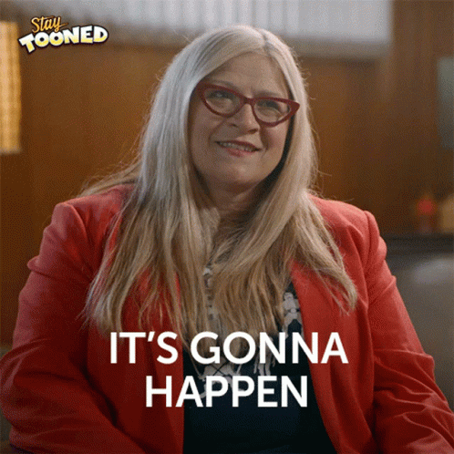 A Woman Says It 'S Gonna Happen In A Red Jacket GIF