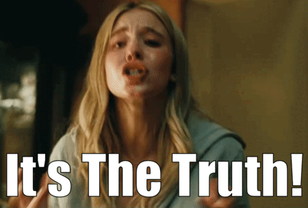 A Woman Says It 'S The Truth With Her Hands In The Air GIF