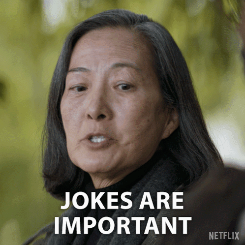 A Woman Says Jokes Are Important On A Netflix Ad GIF