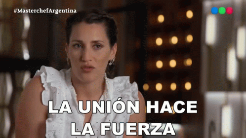 A Woman Says La Union Hace La Fuerza In A Video GIF