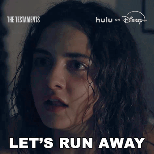A Woman Says " Let 'S Run Away " In A Disney Advertisement GIF