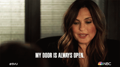 Woman Saying My Door Is Always Open GIF