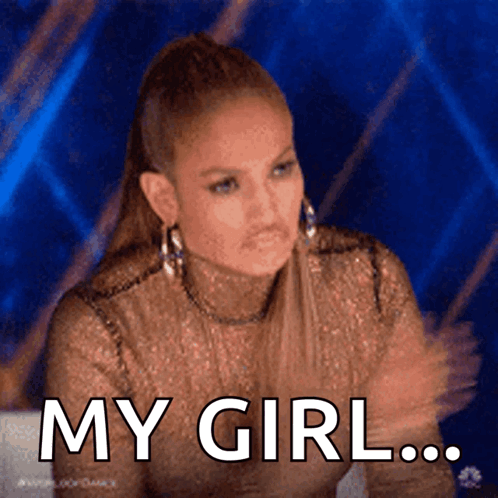 A Woman Says " My Girl " While Looking At Something GIF