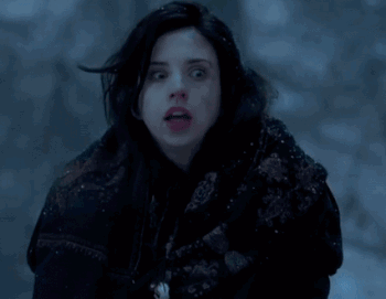A Woman Says " Not Again " In Front Of A Dark Background GIF