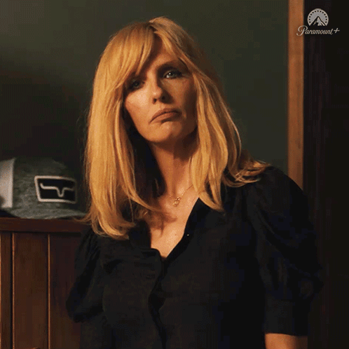 A Woman Says Of Course You Are In Front Of A Paramount+ Logo GIF