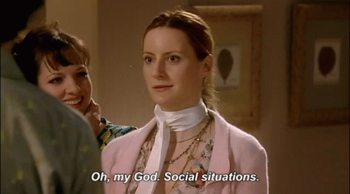 A Woman Says Oh My God Social Situations While Standing Next To Another Woman GIF