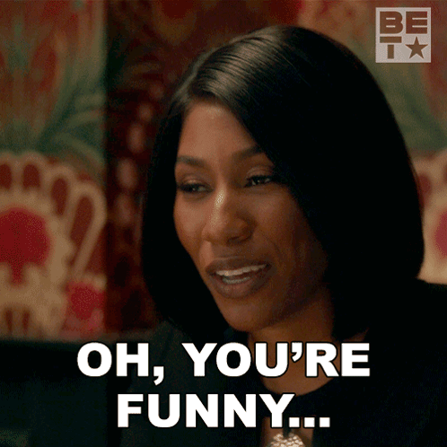 A Woman Says Oh You 'Re Funny While Looking At A Computer Screen GIF