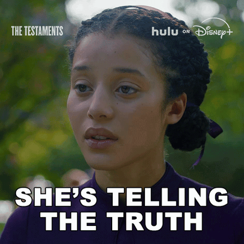 A Woman Says She 'S Telling The Truth On A Disney Advertisement GIF
